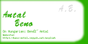 antal beno business card